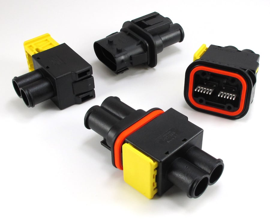 TE Connectivity’s new high-power, environmentally sealed AMP MCP 9.5 two-position connectors