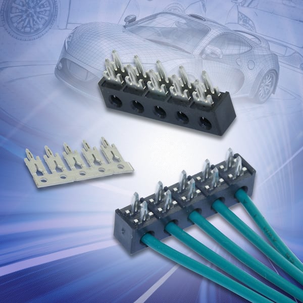 resistant to reflow soldering temperatures and compatible with competing products. AVX’s 53-8702 Series IDC/Press-Fit WTB connectors combine the two most reliable contact technologies in the automotive industry