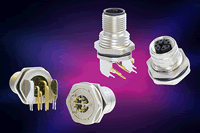 Amphenol Industrial Products Group’s Max-M12 cylindrical, high-speed, heavy-duty data connectors