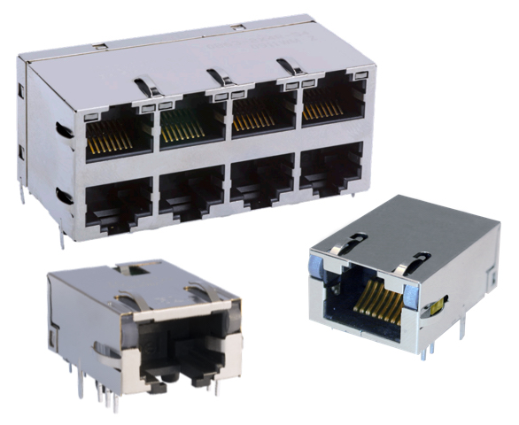 single-port and eight-port 2.5GBASE-T MagJack integrated connector modules