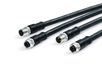 Binder's M12 S- and T-coded overmolded power cable connectors