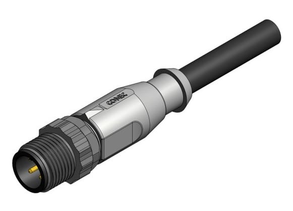 CONEC added a new variant with plastic screw elements to its M12x1 overmolded connector portfolio