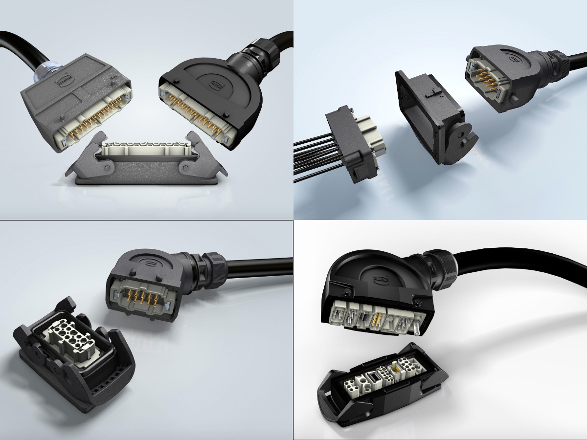 modular rectangular connectors from HARTING and Heilind