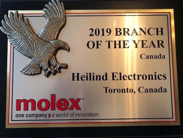 Molex Awards Heilind Canada Branch of the Year
