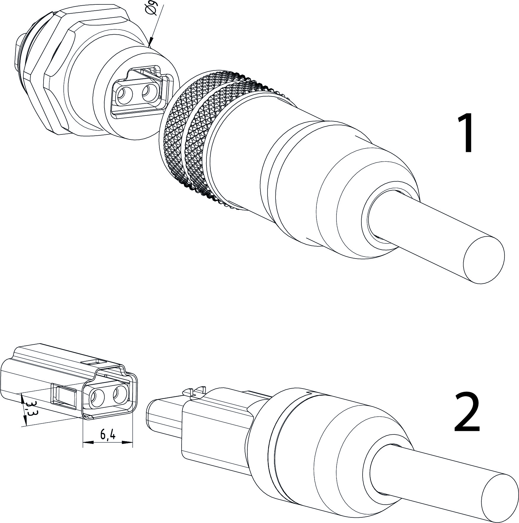 IP20 and IP67 T1 connector design for single-pair Ethernet