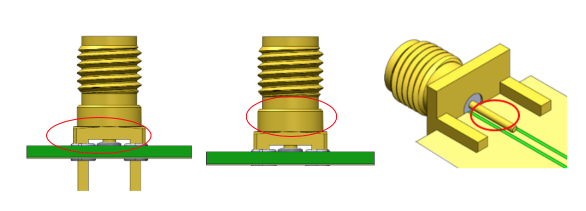 Impedance matching options for SMA RF coaxial connectors.