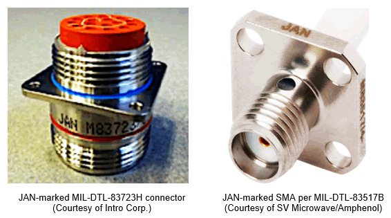 JAN-J mil-spec connector marking for counterfeit protection