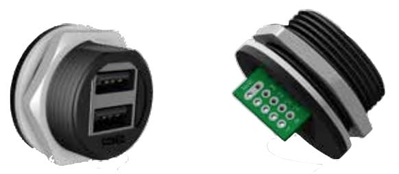 Kensington Electronics stocks CONEC’s dual-port, IP67 USB 2.0 connectors.