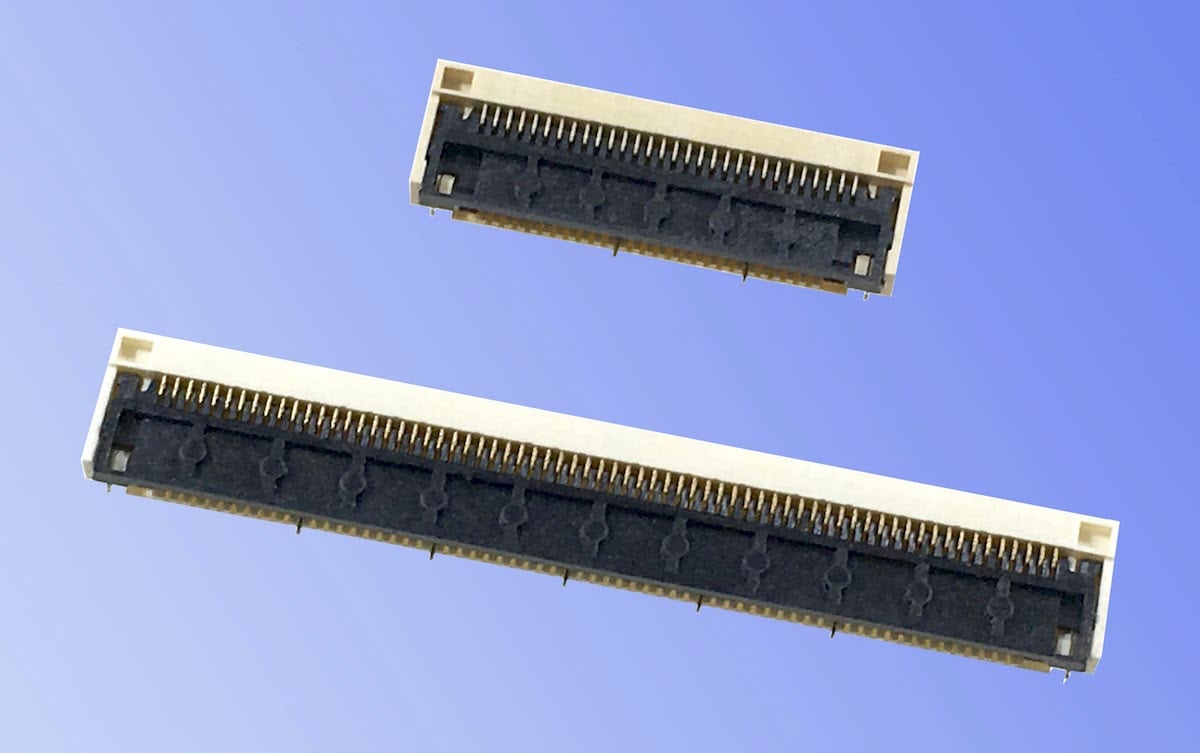 Kyocera’s new 6892 Series 0.5mm-pitch flexible printed circuit (FPC) and flat flexible cable (FFC) connectors