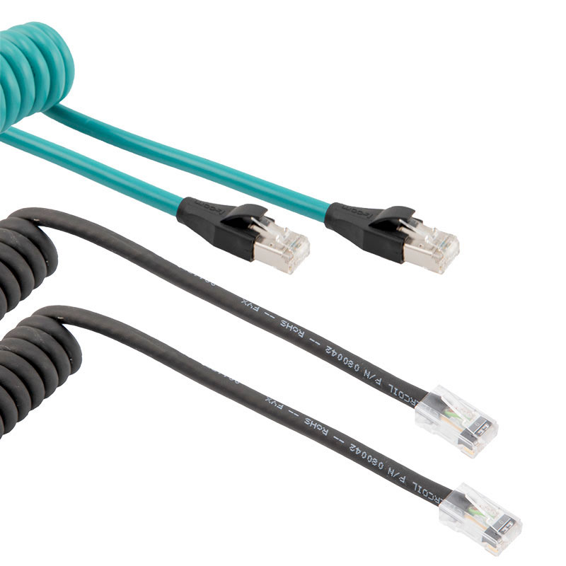 L-com’s new coiled Ethernet cable assemblies