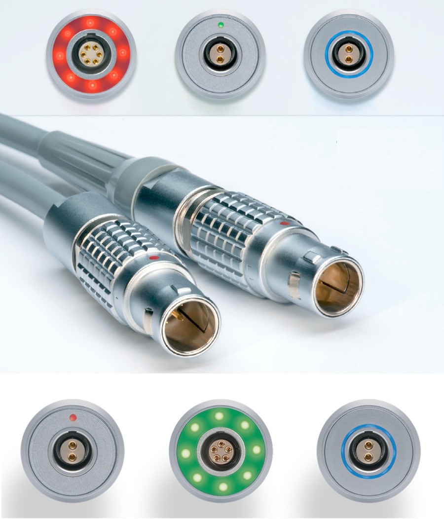 Each LEMO HALO Connector has embedded LEDs for mating status indication