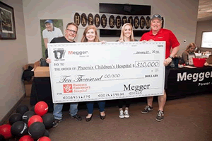 Megger raised a total of $20,300 for the Phoenix Children’s Hospital Foundation 