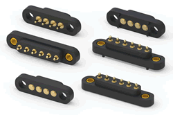 Mill-Max’s new 858 Series ruggedized, long-stroke, spring-loaded connectors 