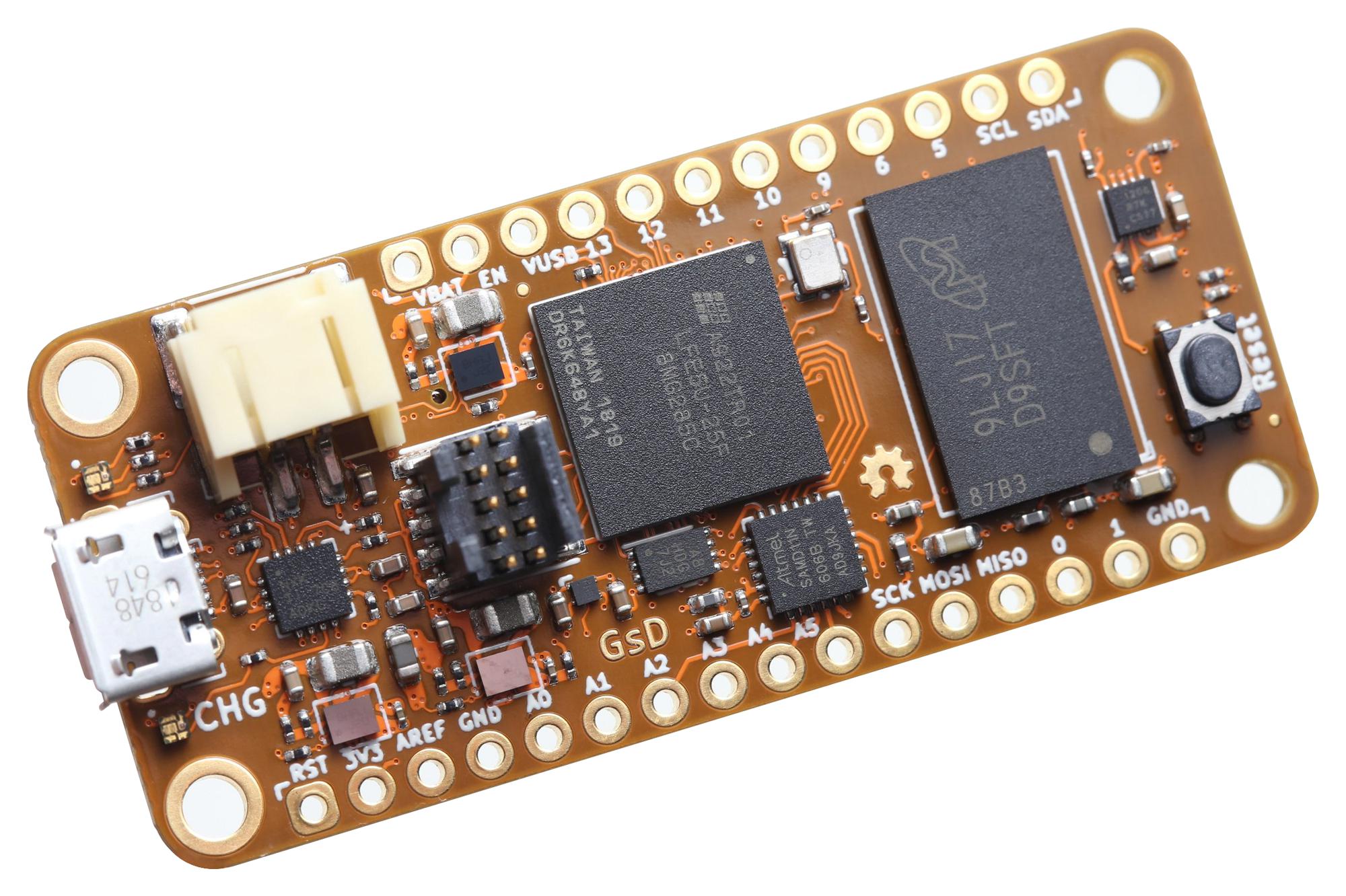 OrangeCrab r0.2 open-source FPGA development board available at Newark