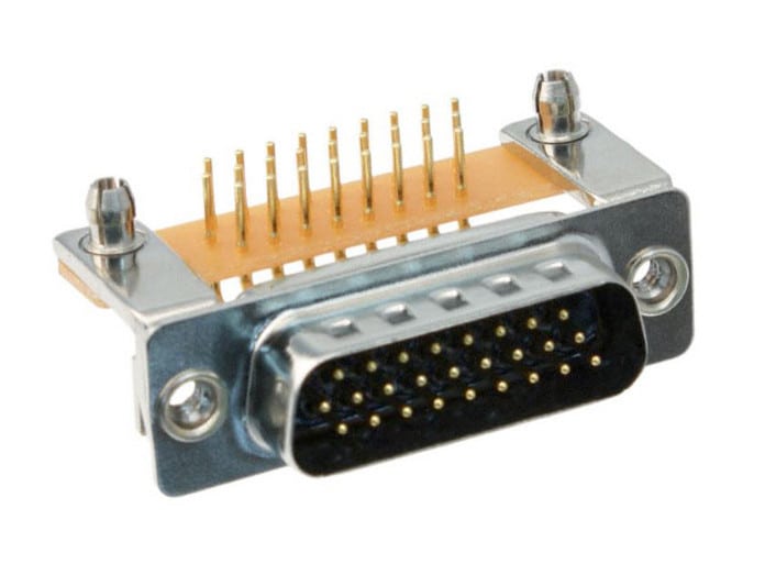 NorComp’s 781 M Series IP67 D-Sub right-angle, high-density (HD) connectors