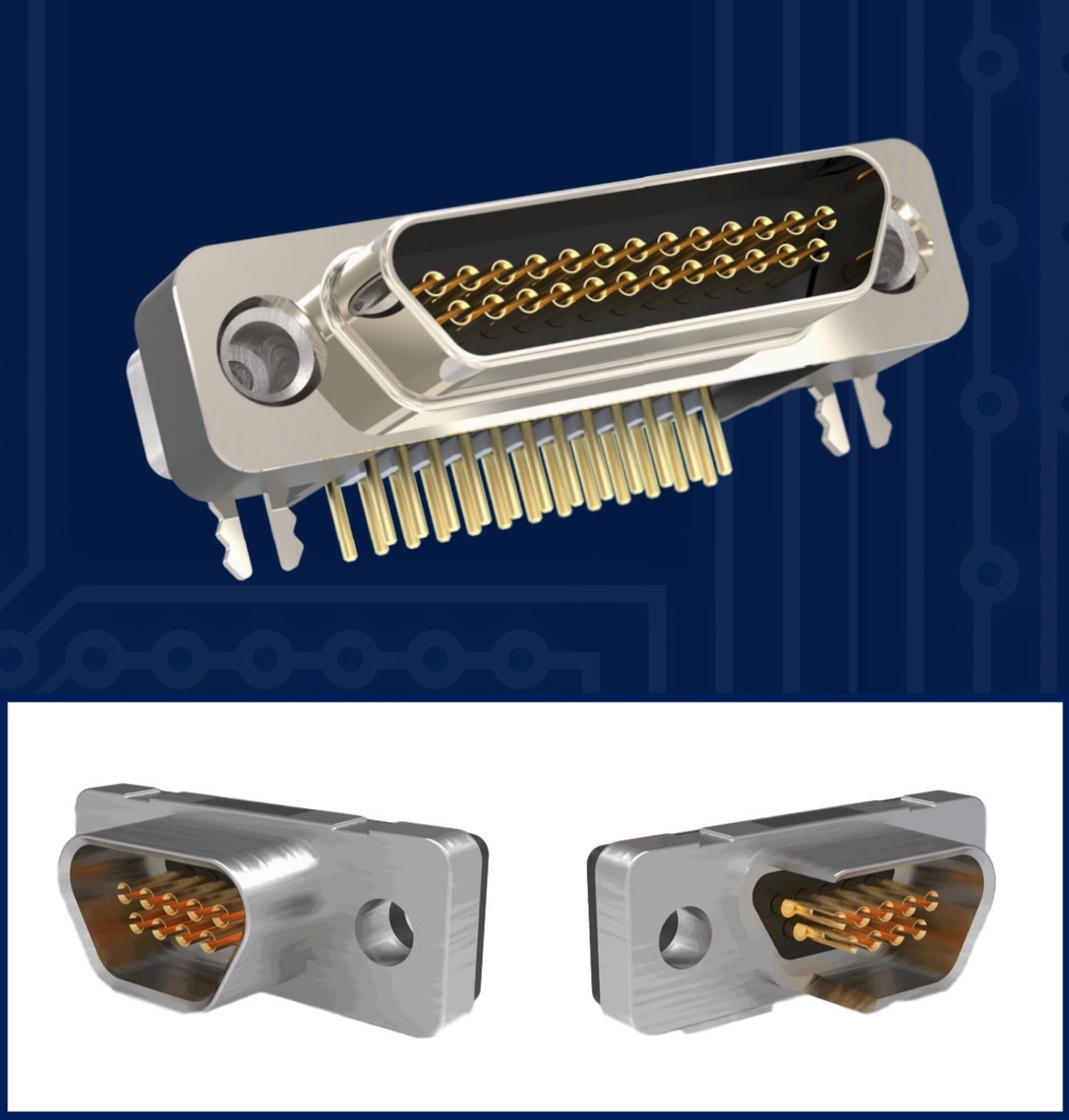 NorComp MICRO-D Series machined, microminiature connectors