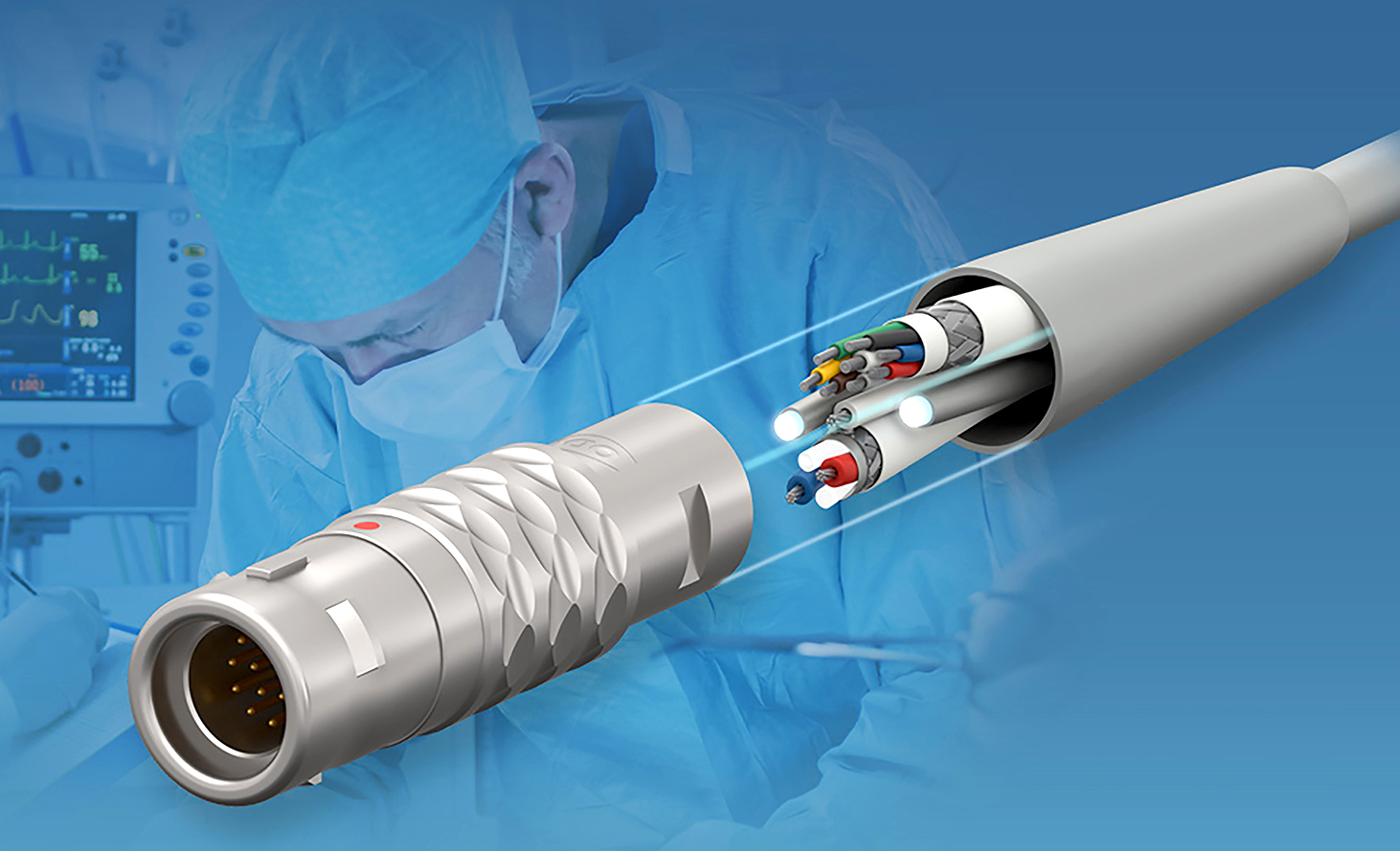New Connectivity Products: October 2019 - ODU silicone-overmolded medical cable assemblies