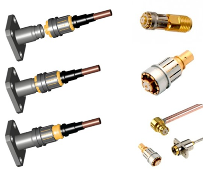 commercial space connectors from Radiall SMP-LOCK series