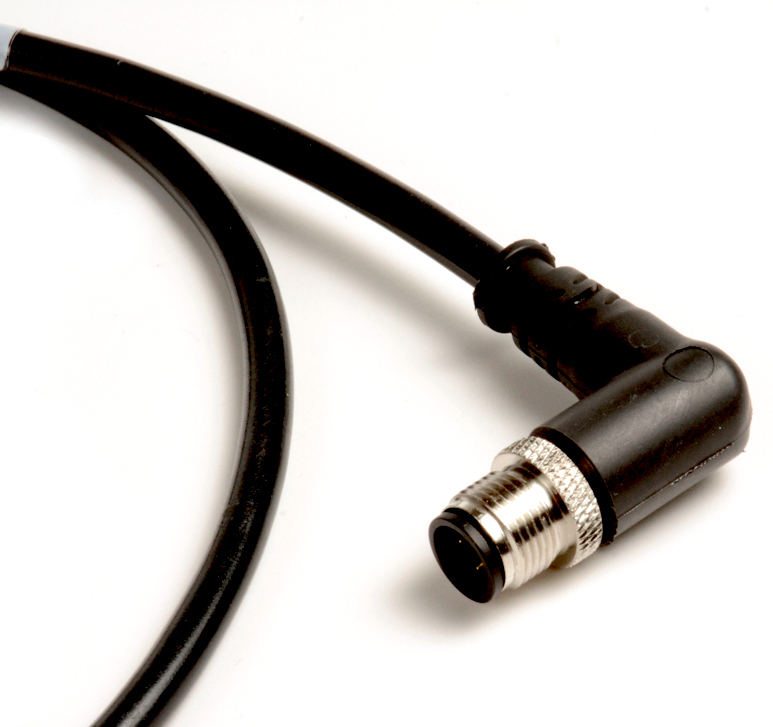 An M12 D-Coded sensor cable assembly from Siemon Interconnect Solutions