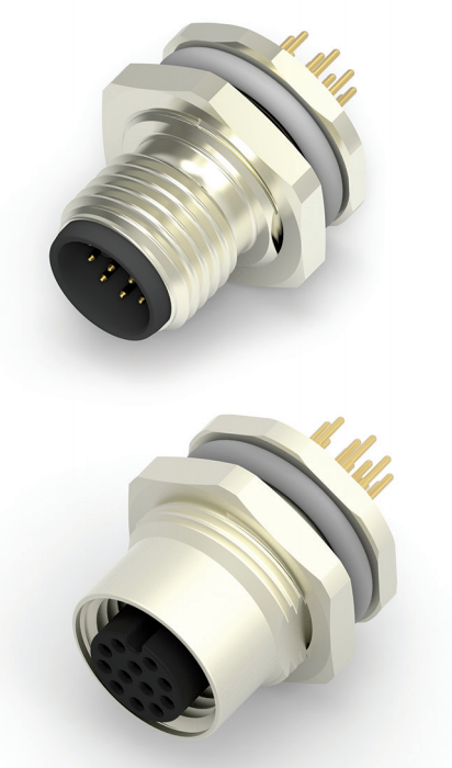 New connector TE M8-M12 PCB panel connectors - new connector and cable products: June 2019