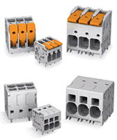 WAGO’s high-current Push-In and Lever-Actuated CAGE CLAMP® PCB Terminal Blocks 