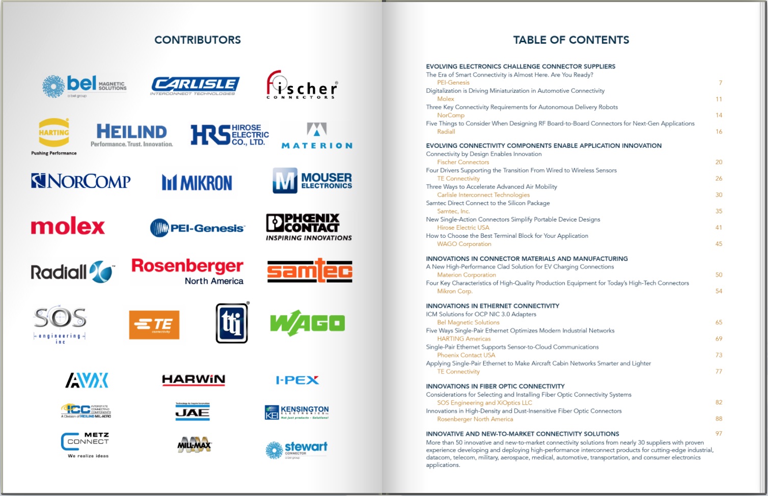 2020 Interconnect Innovations eBook Contributors and Table of Contents Pages