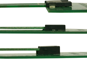 M.2 card edge connectors in three height variations.