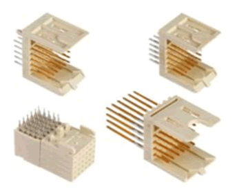 Metral 4x6 modules were stackable to make high-density backplane connectors.
