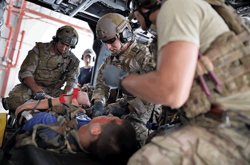 Military helicopter rescue