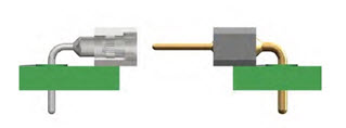 Mill-Max’s thru-hole, right-angle coplanar board-to-board connectors