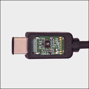 Figure 2: The Cypress CCG1 is a USB-C port controller in a 35 ball WLCSP package. Image courtesy of Cypress Semiconductor.